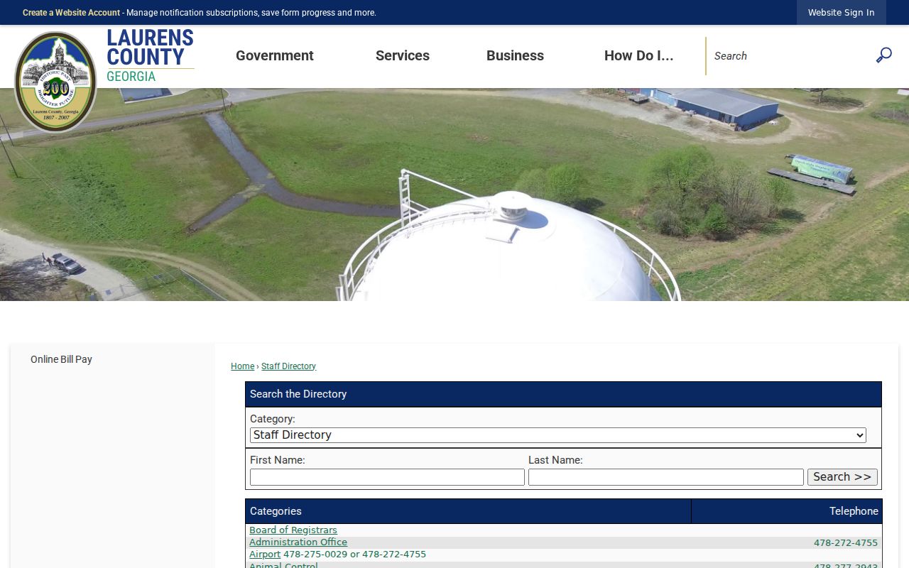 Laurens County directory for detention and arrest record contacts